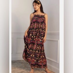 Anthropologie Maci Spaghetti Strap Quilted Maxi Dress